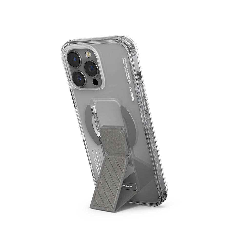 Apple iPhone 16 Pro Max Kılıf M-safe Şarj Özellikli Teknoloji Desenli Standlı Skinarma Axon Kapak Titanyum