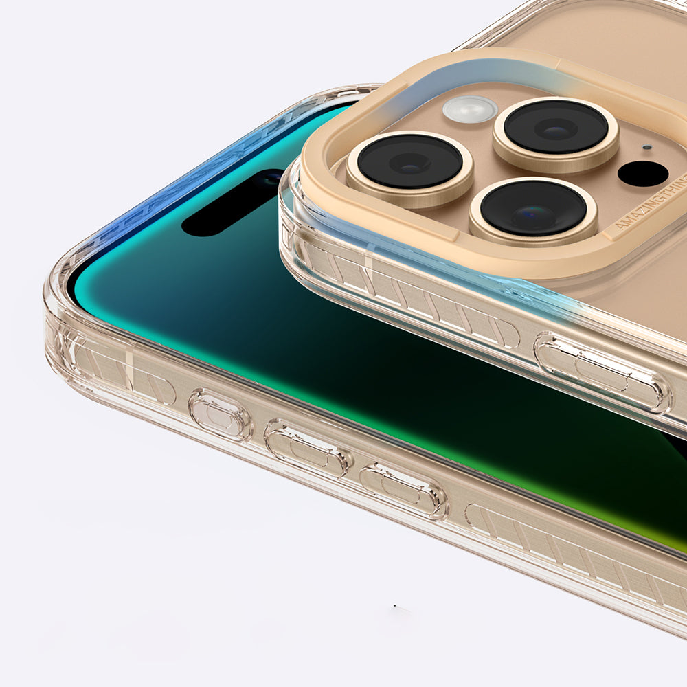 Apple iPhone 16 Pro Max Kılıf M-safe Şarj Özellikli Yüzük Standlı Amazingthing Titan Pro Serisi Kapak Rose Gold