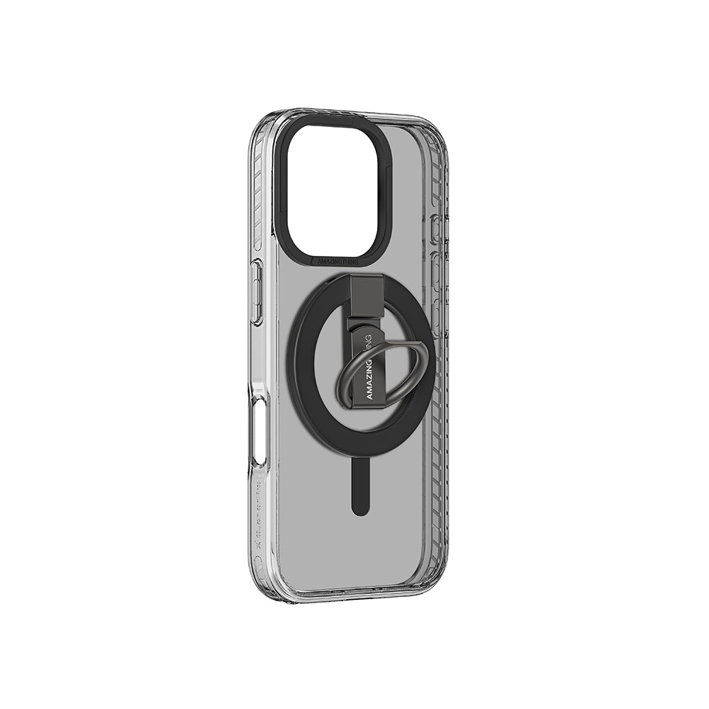 Apple iPhone 16 Pro Max Kılıf M-safe Şarj Özellikli Yüzük Standlı Amazingthing Titan Pro Serisi Kapak Rose Gold