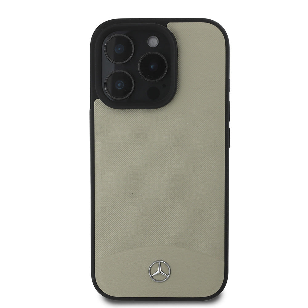Apple iPhone 16 Pro Max Kılıf Mercedes Benz Orjinal Lisanslı M-safe Şarj Özellikli Dokulu ve Düz Deri Kapak Siyah