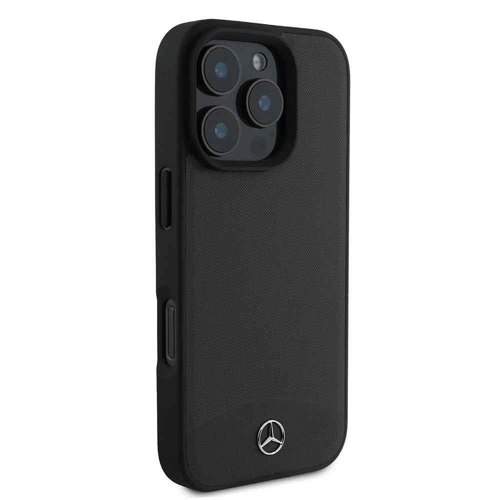 Apple iPhone 16 Pro Max Kılıf Mercedes Benz Orjinal Lisanslı M-safe Şarj Özellikli Dokulu ve Düz Deri Kapak Bej