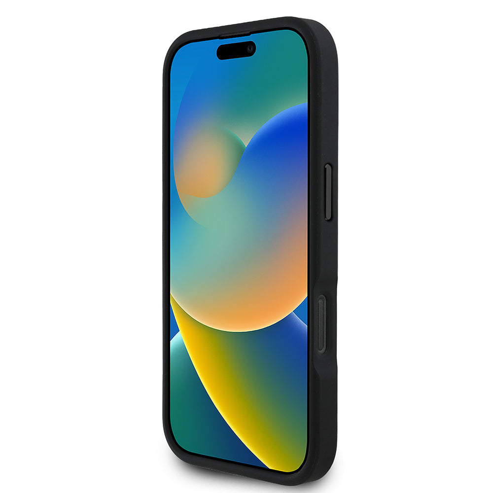 Apple iPhone 16 Pro Max Kılıf Redbull Orjinal Lisanslı M-safe Şarj Özellikli Kırmızı Halka ve Logo Kabartmalı PU Deri Kapak Lacivert