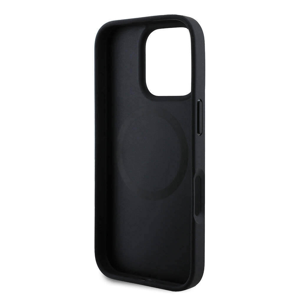 Apple iPhone 16 Pro Max Kılıf U.S. Polo Assn. Orjinal Lisanslı M-safe Şarj Özellikli Circle ve Double Horse Logolu Deri Kapak Siyah