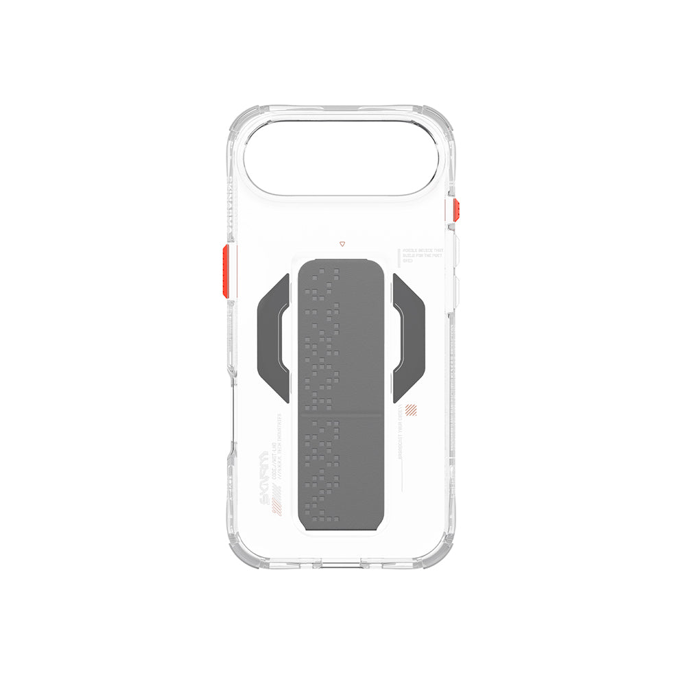 Apple iPhone 17 Air Kılıf M-Safe Şarj Özellikli Airbag Tasarımlı Standlı Skinarma Haxa Kapak Füme