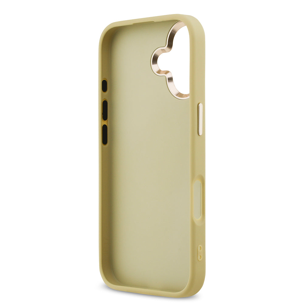 Apple iPhone 17 Kılıf Guess Orjinal Lisanslı 4G Büyük Metal Kamera Çerçeveli ve Logolu Glitter Kapak Pembe