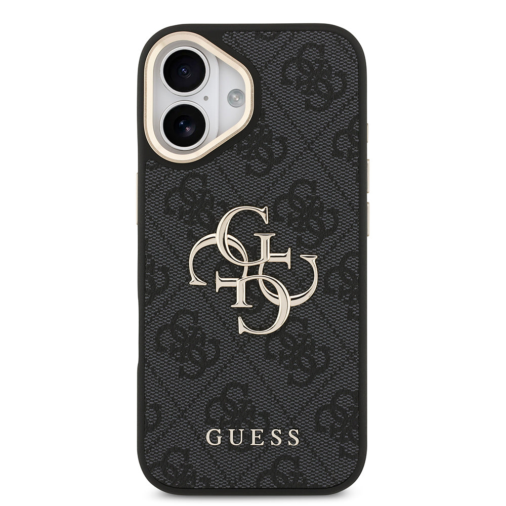 Apple iPhone 17 Kılıf Guess Orjinal Lisanslı 4G Büyük Metal Logolu Kalın Askılı Kapak Kahverengi