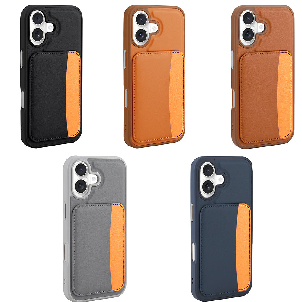 Apple iPhone 17 Kılıf Kartlıklı Zore X-Kart Silikon Kapak Turuncu