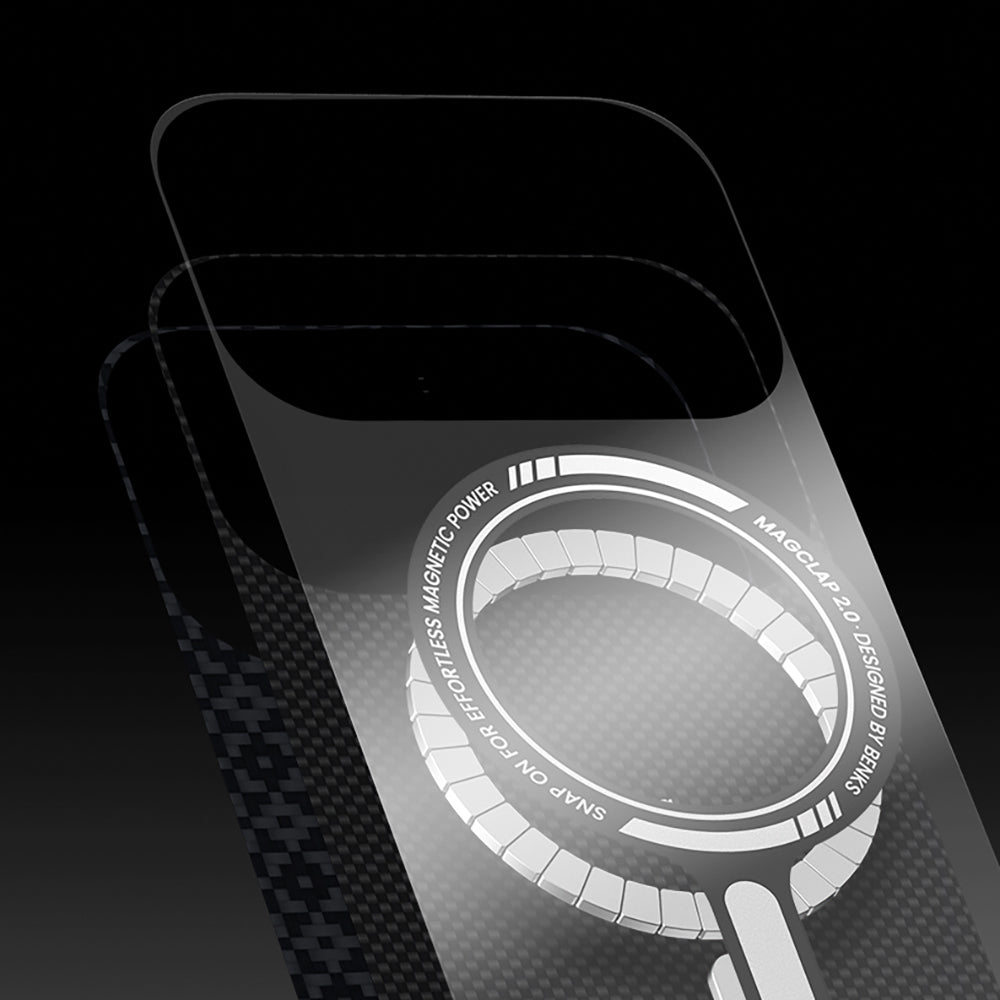 Apple iPhone 17 Kılıf M-Safe Şarj Özellikli Benks ArmorAir ArmorGrid Serisi Kevlar Kapak Gold