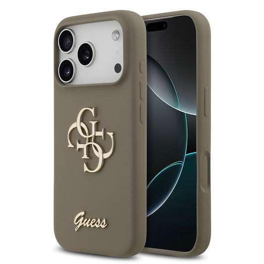 Apple iPhone 17 Pro Kılıf Guess Orjinal Lisanslı Grained Yazı Logolu Kapak