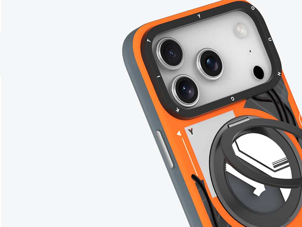 Apple iPhone 17 Pro Kılıf M-safe Şarj Özellikli Youngkit Starship Serisi Kapak Turuncu