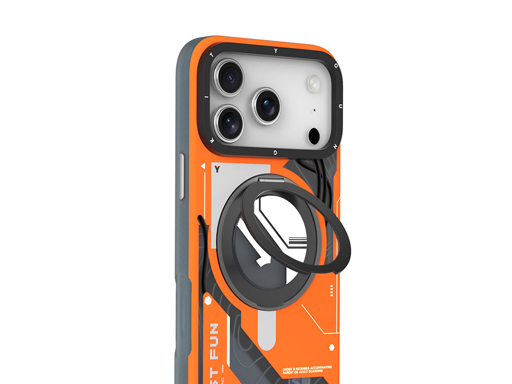 Apple iPhone 17 Pro Kılıf M-safe Şarj Özellikli Youngkit Starship Serisi Kapak Turuncu