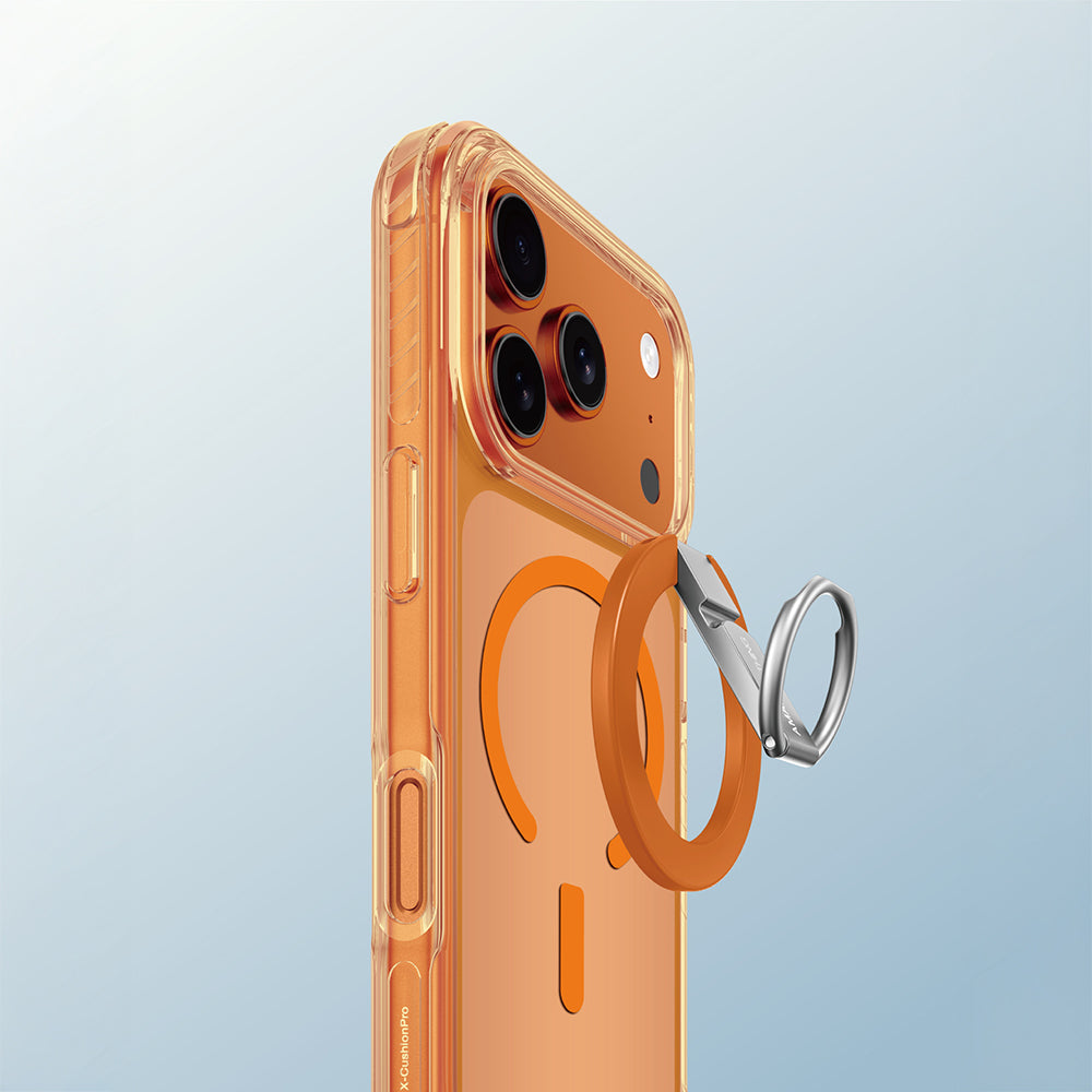 Apple iPhone 17 Pro Kılıf M-safe Şarj Özellikli Yüzük Standlı Amazingthing Titan Pro Serisi Kapak Mavi