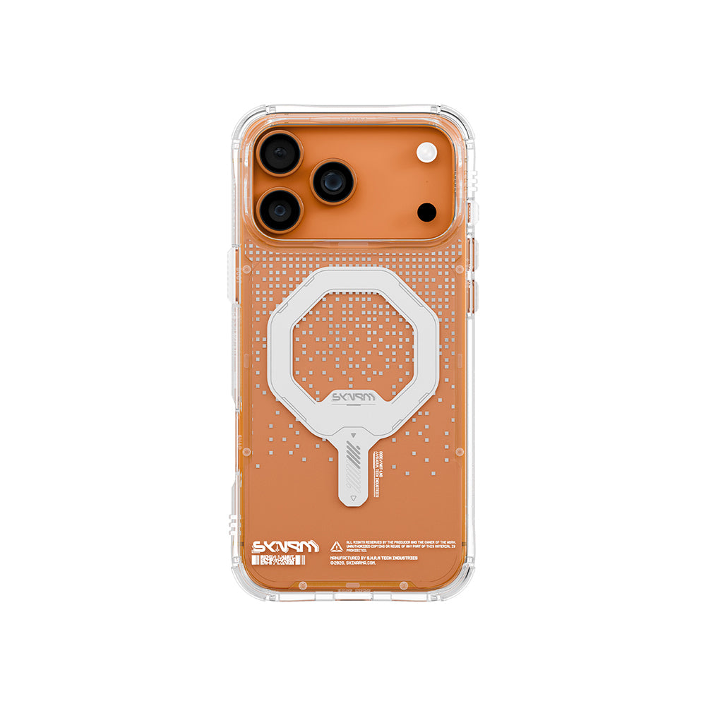 Apple iPhone 17 Pro Kılıf Skinarma M-Safe Şarj Özellikli IML Baskılı Holografik MYST Kapak