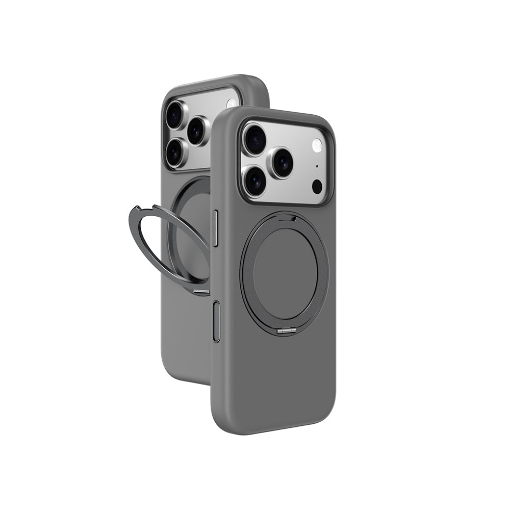 Apple iPhone 17 Pro Max Amazingthing Cloudie MagSpin 360 Derece Standlı M-Safe Kılıf Gri