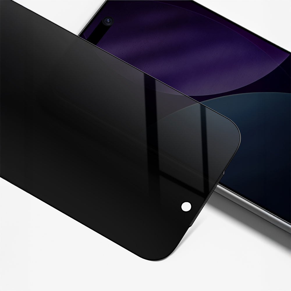 Apple iPhone 17 Pro Max Amazingthing Titan Privacy Parmak İzi Bırakmayan Temperli Cam Ekran Koruyucu Siyah