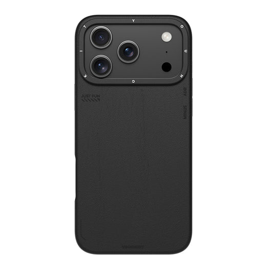 Apple iPhone 17 Pro Max Kılıf M-safe Şarj Özellikli Basit Mat Deri Desenli Youngkit Tech Fashion Serisi Kapak Siyah