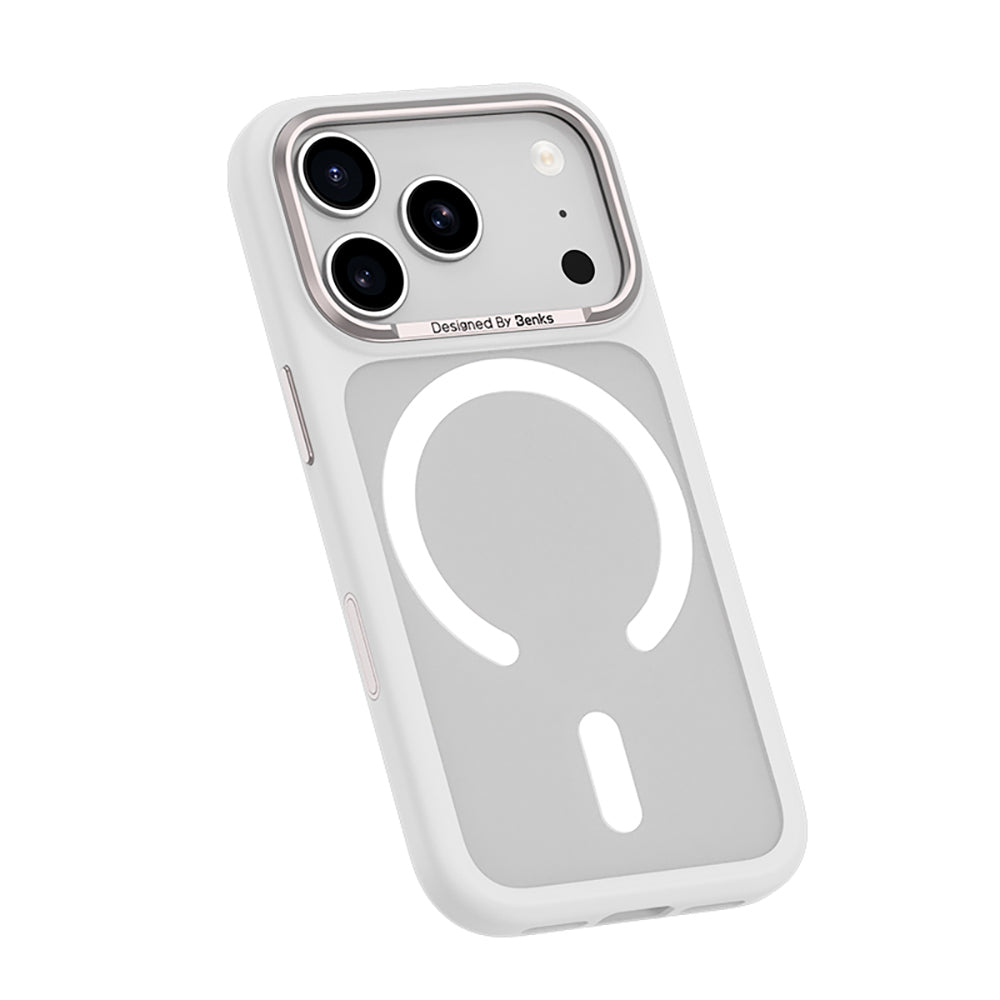 Apple iPhone 17 Pro Max Kılıf M-Safe Şarj Özellikli Benks Mist C-Magnet Kapak Gri