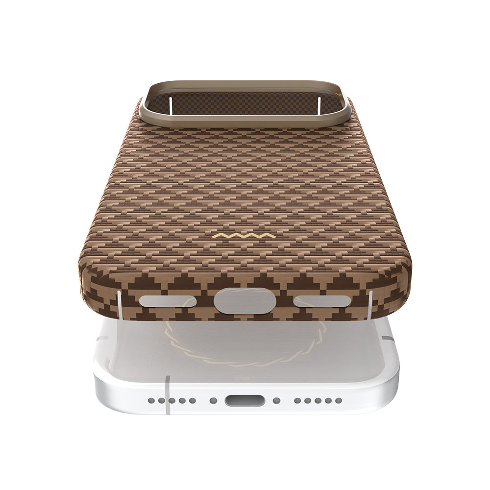Apple iPhone 17 Pro Max Kılıf M-safe Şarj Özellikli Raptic Aramid Skin Origin Serisi Kapak Lacivert