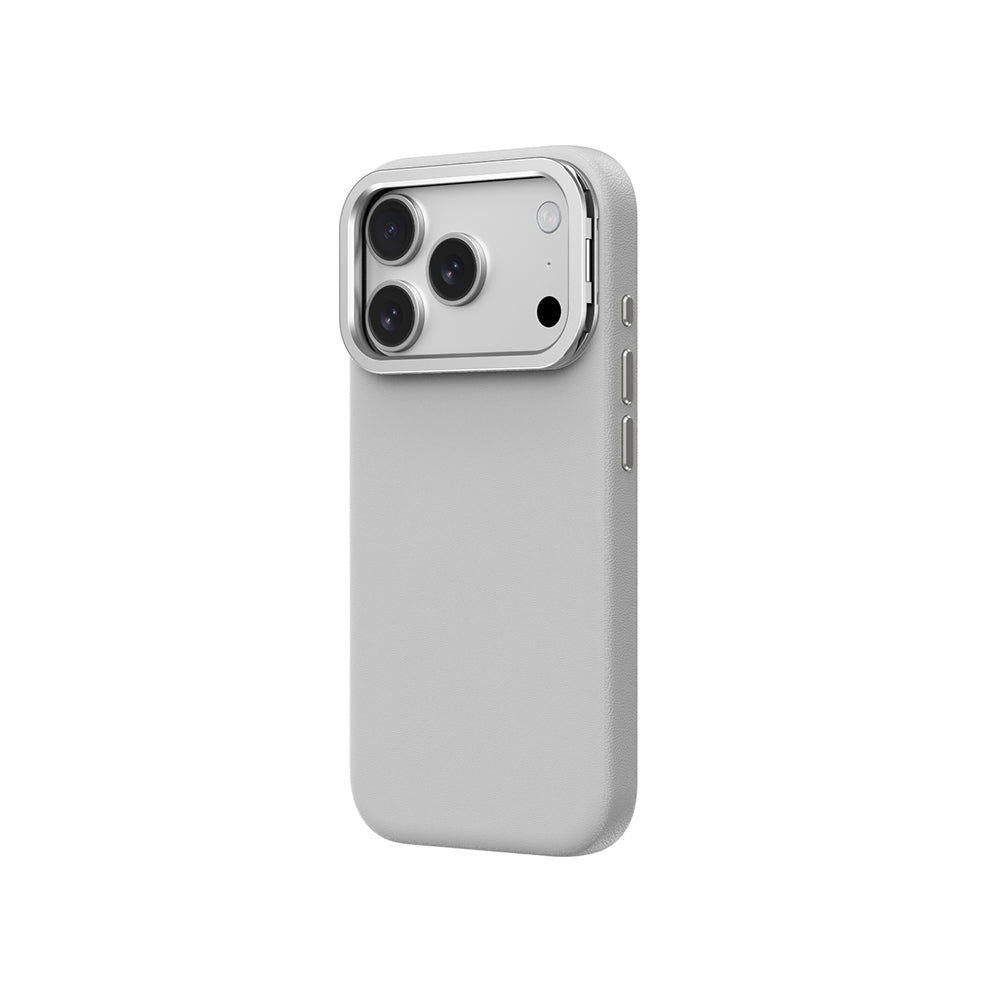 Apple iPhone 17 Pro Max Kılıf M-safe Şarj Özellikli Standlı Amazingthing Glamour Mag Serisi PU Kapak Gri