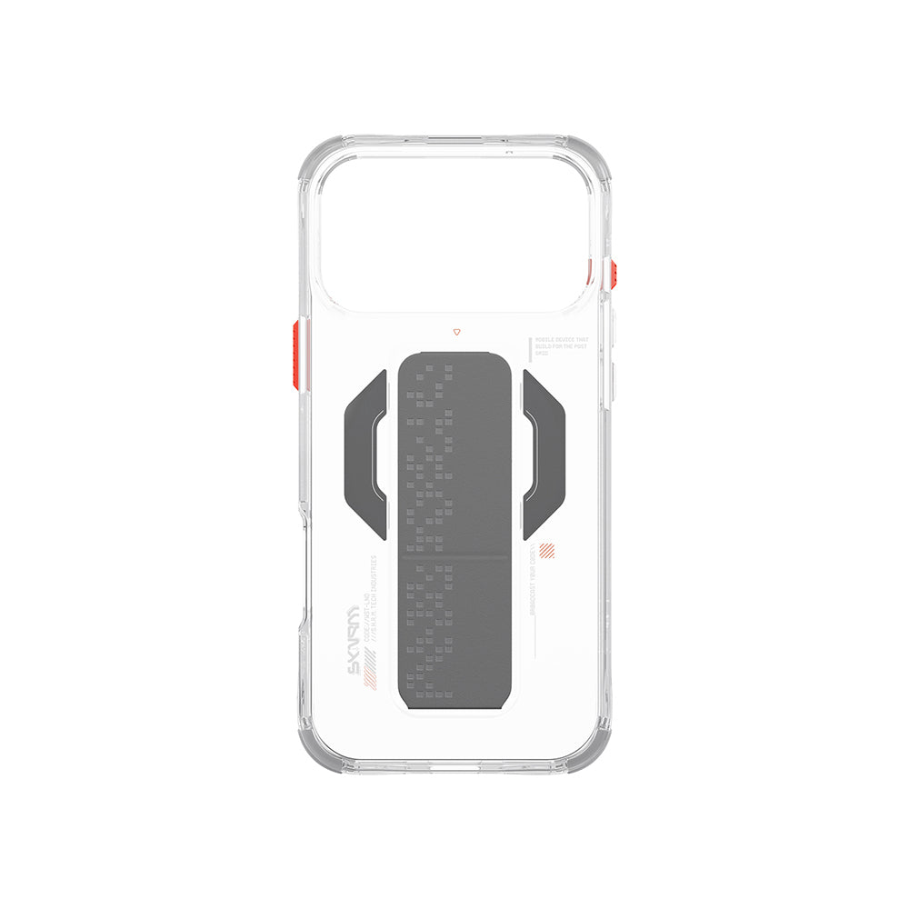 Apple iPhone 17 Pro Max Kılıf Skinarma M-Safe Şarj Özellikli Airbag Tasarımlı Standlı Haxa Kapak Füme