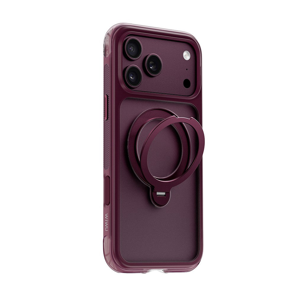 Apple iPhone 17 Pro Max Kılıf Wiwu AS-203 AeroShield Ultra Serisi M-safe Şarj Özellikli Airbag Tasarımlı Standlı Kapak