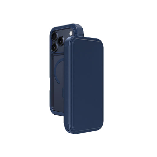 Apple iPhone 17 Pro Max PU Kartlıklı Kapaklı Amazingthing Glamour Foilo Serisi Kılıf Siyah