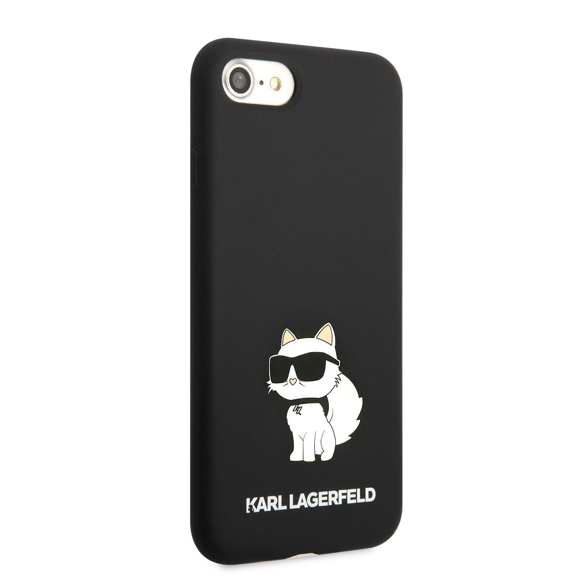 Apple iPhone 7 Kılıf Karl Lagerfeld Silikon Choupette Dizayn Kapak Siyah