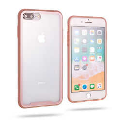 Apple iPhone 7 Plus Kılıf Roar Glassoul Airframe Kapak Rose Gold