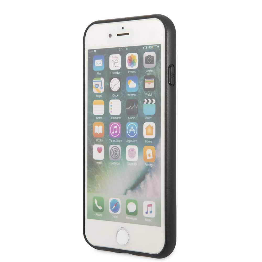 Apple iPhone 8 Kılıf GUESS Çift Kart Bölmeli Kapak Siyah