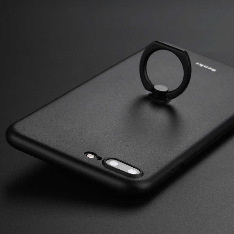 Apple iPhone 8 Plus Kılıf Benks Lollipop With Ring Kapak Siyah