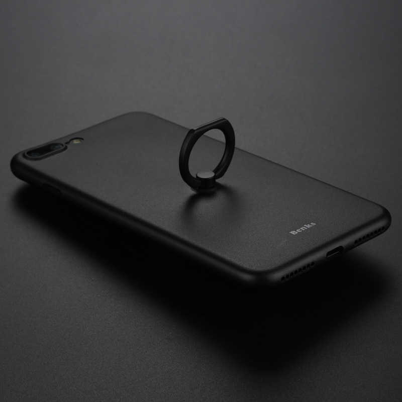 Apple iPhone 8 Plus Kılıf Benks Lollipop With Ring Kapak Siyah