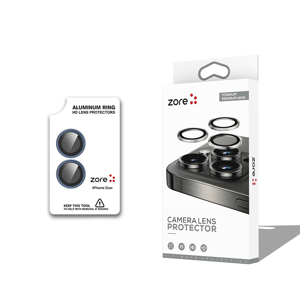 Apple iPhone Duo Zore CL-12 Premium Safir Parmak İzi Bırakmayan Anti-Reflective Kamera Lens Koruyucu