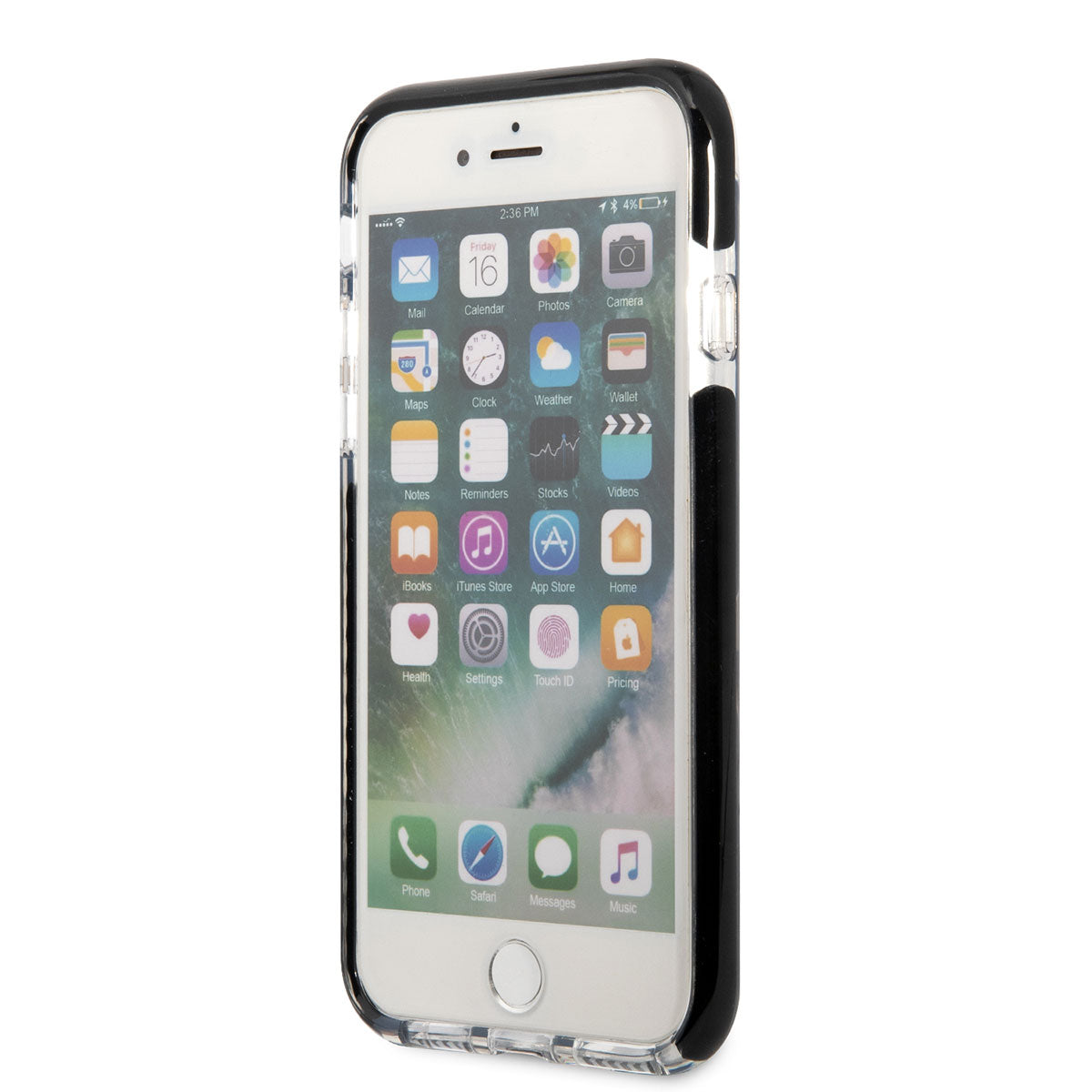 Apple iPhone SE 2020 Kılıf Karl Lagerfeld Kenarları Siyah Silikon K&C Dizayn Kapak Beyaz
