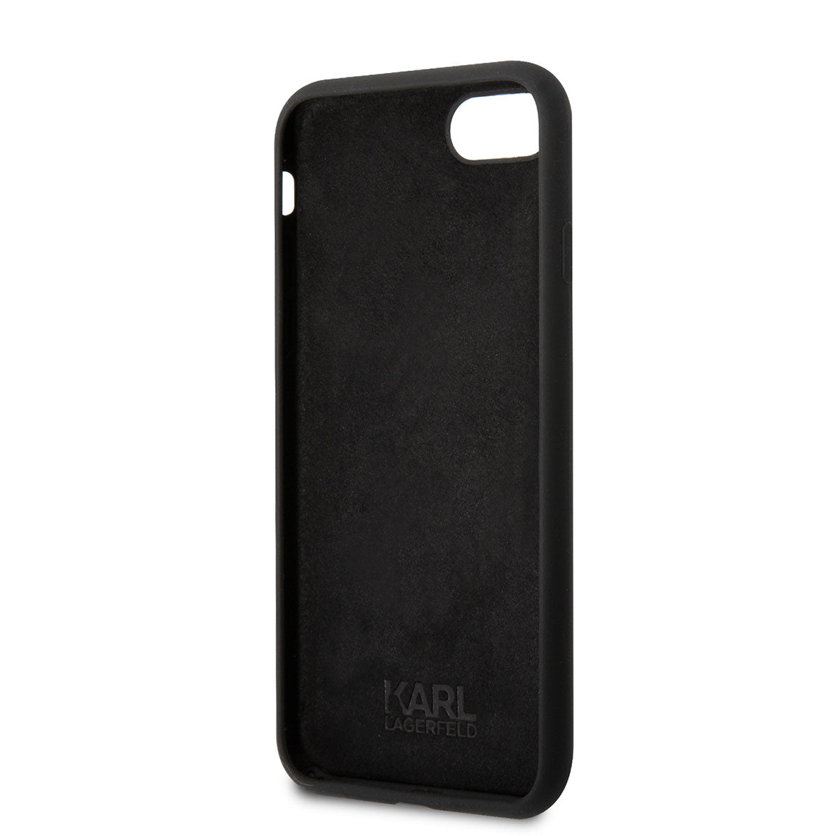 Apple iPhone SE 2022 Kılıf Karl Lagerfeld Silikon Choupette Dizayn Kapak Siyah