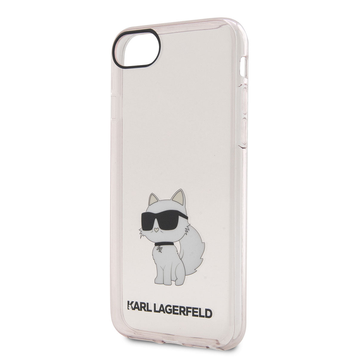 Apple iPhone SE 2022 Kılıf Karl Lagerfeld Transparan Choupette Dizayn Kapak Pembe