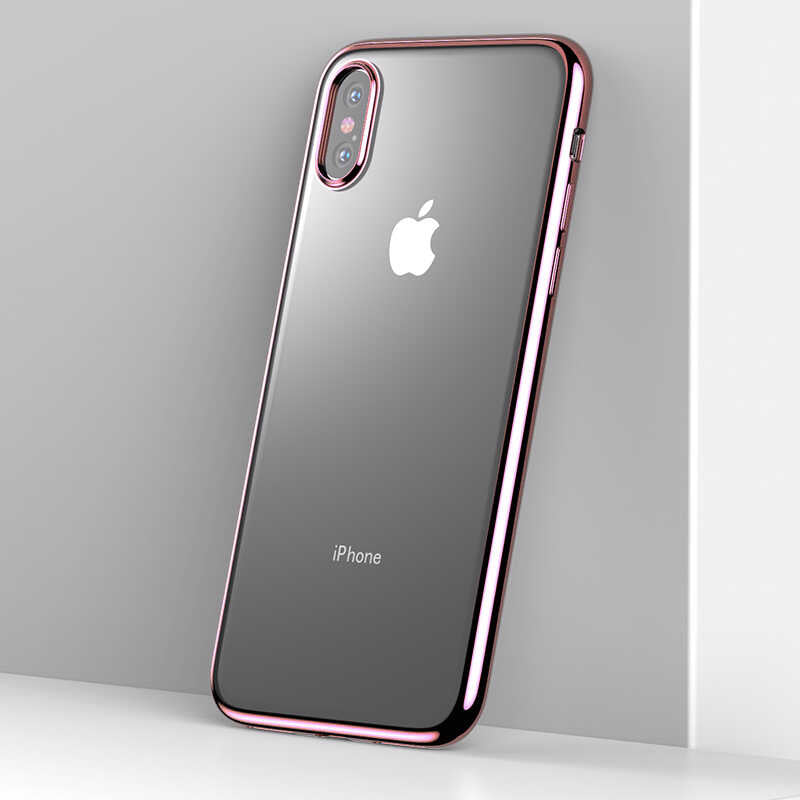Apple iPhone X Benks Magic Glitz Ultra-Thin Transparent Protective Soft Kapak Siyah
