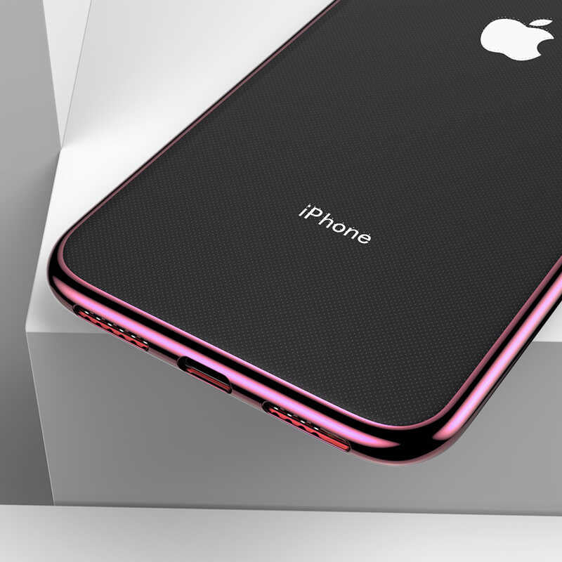 Apple iPhone X Benks Magic Glitz Ultra-Thin Transparent Protective Soft Kapak Rose Gold