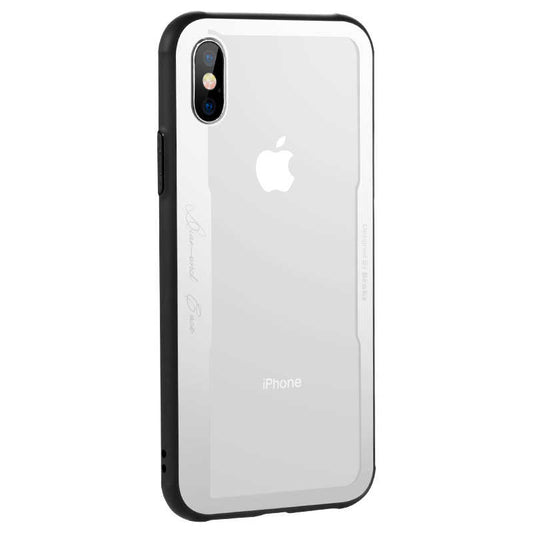 Apple iPhone X Kılıf Benks Shiny Glass Series Gümüş