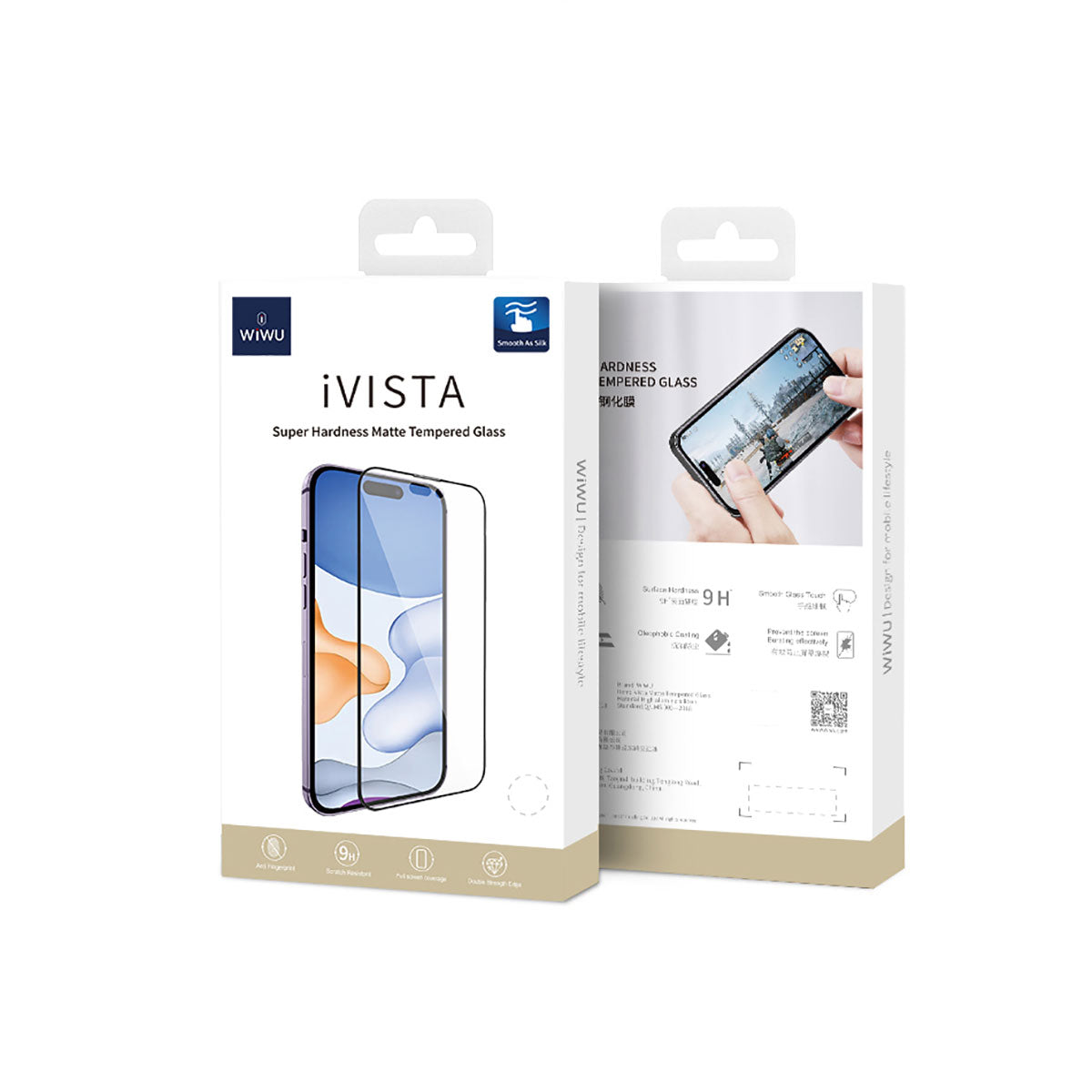 Apple iPhone X Wiwu iVista Screen Matte Ultra Güçlü Temperli Mat Ekran Koruyucu Siyah