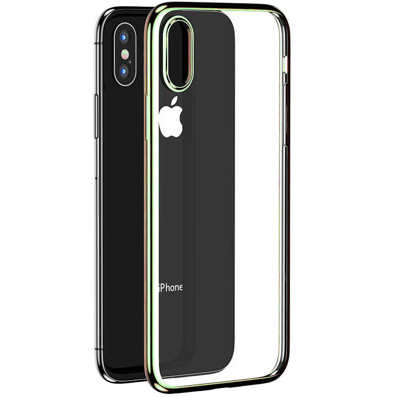Apple iPhone XS 5.8 Benks Magic Glitz Ultra-Thin Transparent Protective Soft Kapak Gümüş