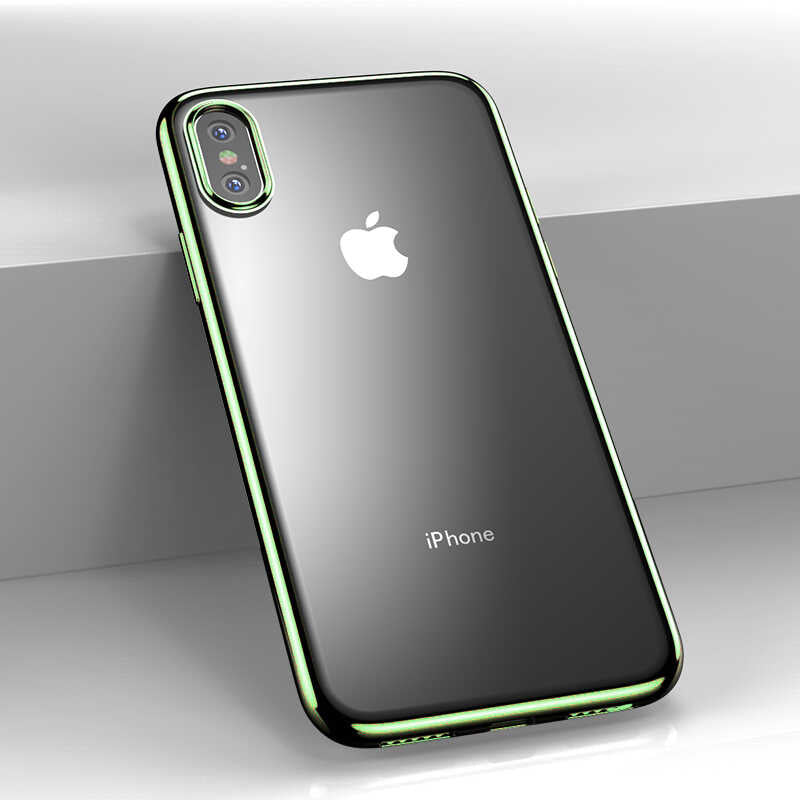 Apple iPhone XS 5.8 Benks Magic Glitz Ultra-Thin Transparent Protective Soft Kapak Yeşil