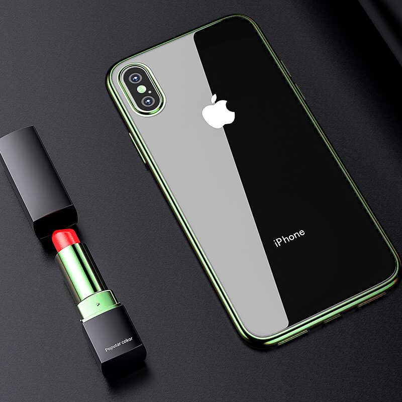 Apple iPhone XS 5.8 Benks Magic Glitz Ultra-Thin Transparent Protective Soft Kapak Siyah