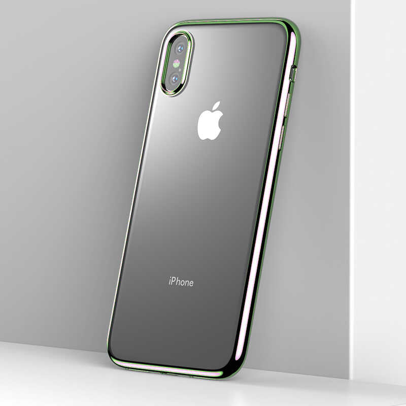 Apple iPhone XS 5.8 Benks Magic Glitz Ultra-Thin Transparent Protective Soft Kapak Yeşil