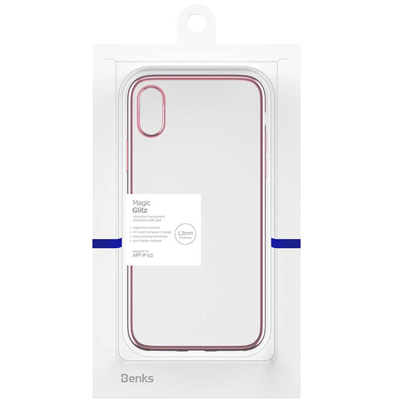 Apple iPhone XS Max 6.5 Benks Magic Glitz Ultra-Thin Transparent Protective Soft Kapak Rose Gold