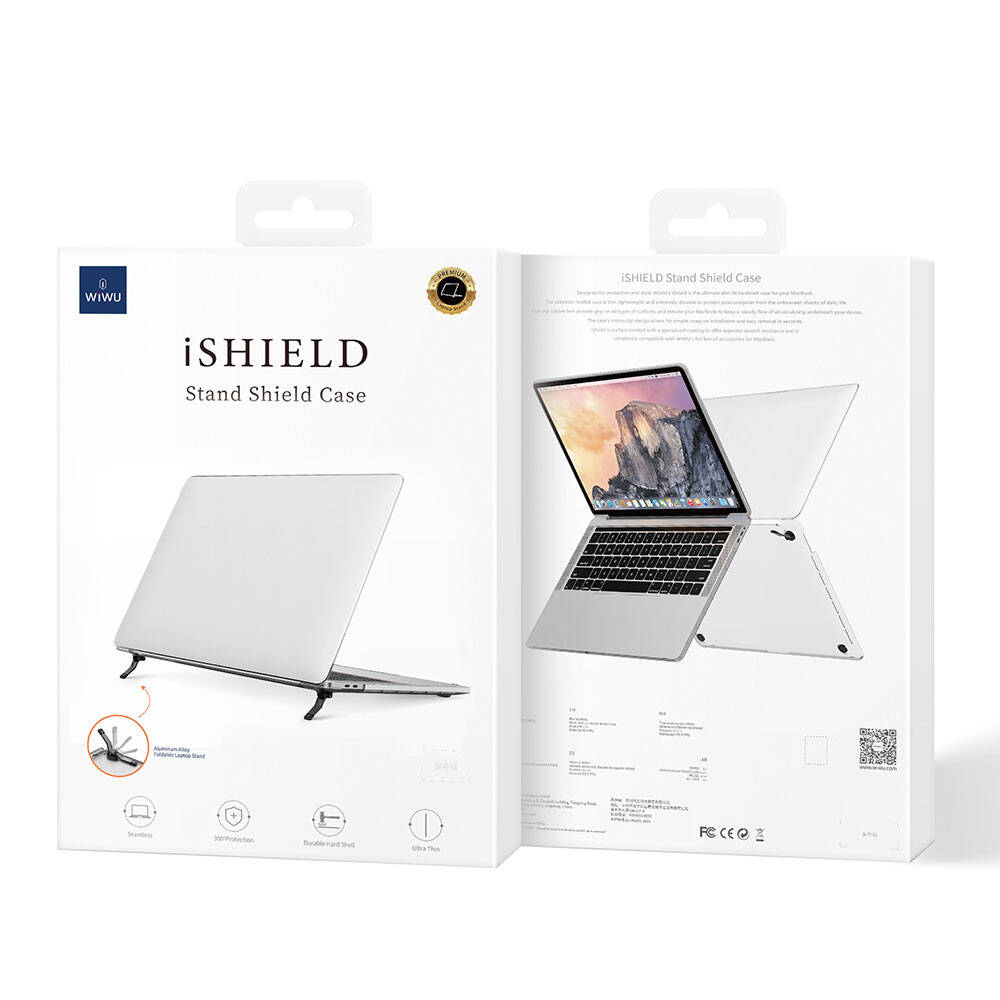 Apple Macbook 13.6" Air M3 A3113 Wiwu Macbook iShield Standlı Shield Kapak Beyaz