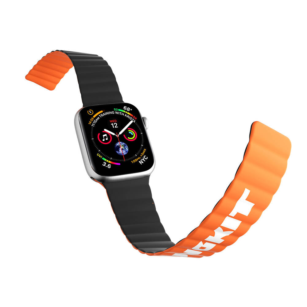 Apple Watch 38mm Kordon Youngkit Classical Magnetik Tak Çıkar Silikon Strap Kayış Siyah