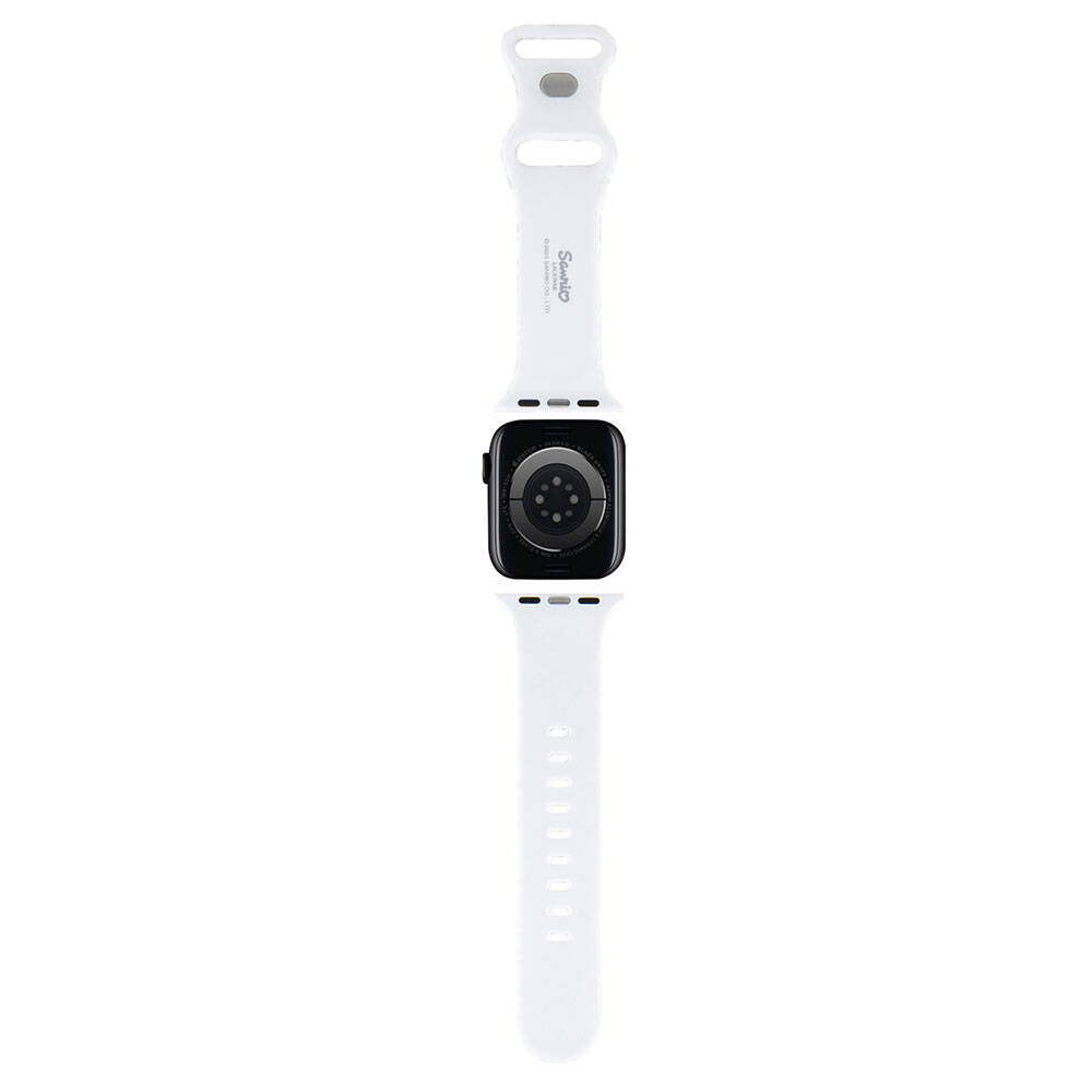 Apple Watch 40mm Hello Kitty Orjinal Lisanslı Çizgiler & Kitty Silikon Kordon Siyah