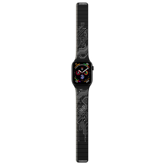 Apple Watch 42mm Kordon Youngkit Technological Magnetik Tak Çıkar Silikon Strap Kayış Beyaz
