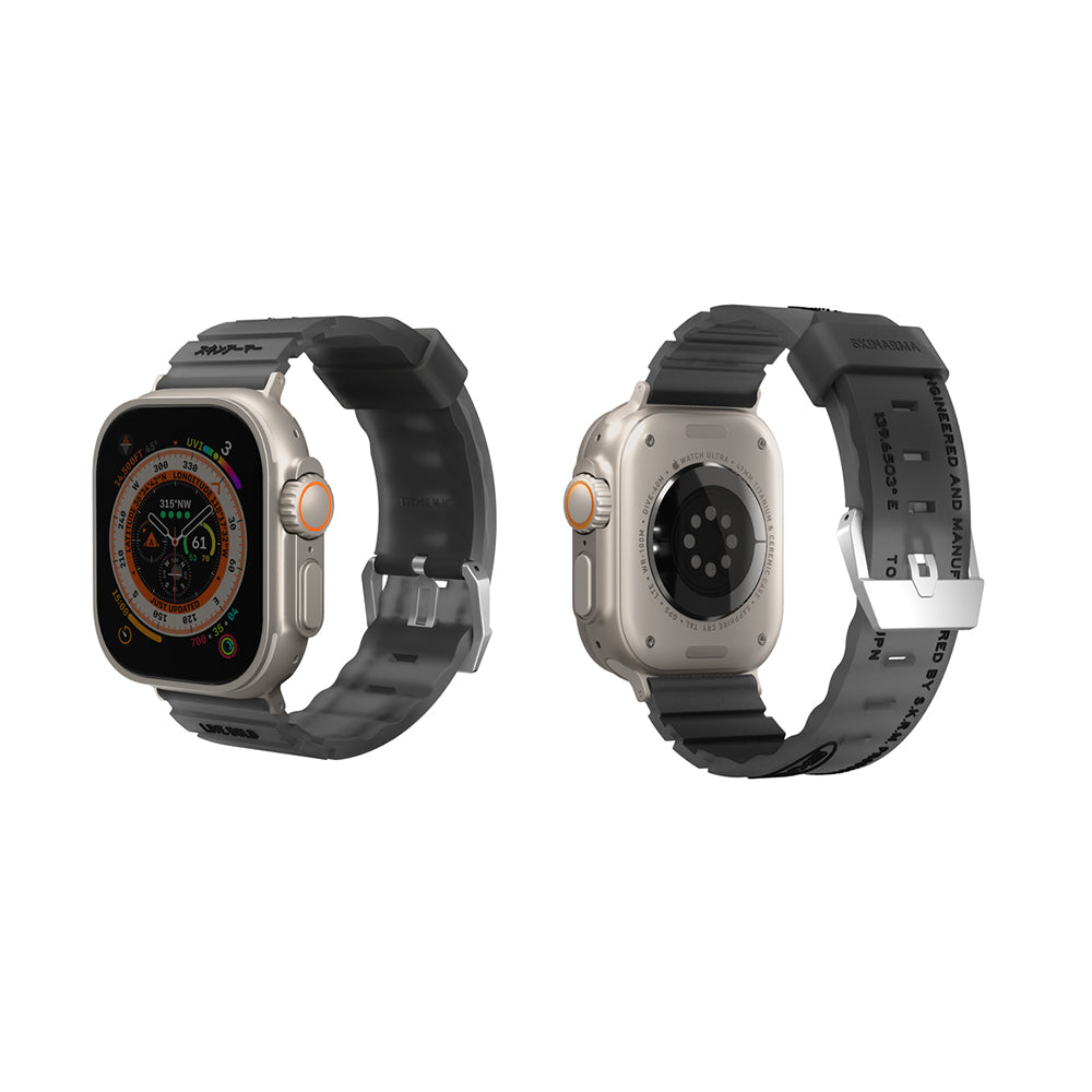Apple Watch 42mm SkinArma New Shokku Silikon Kordon Füme