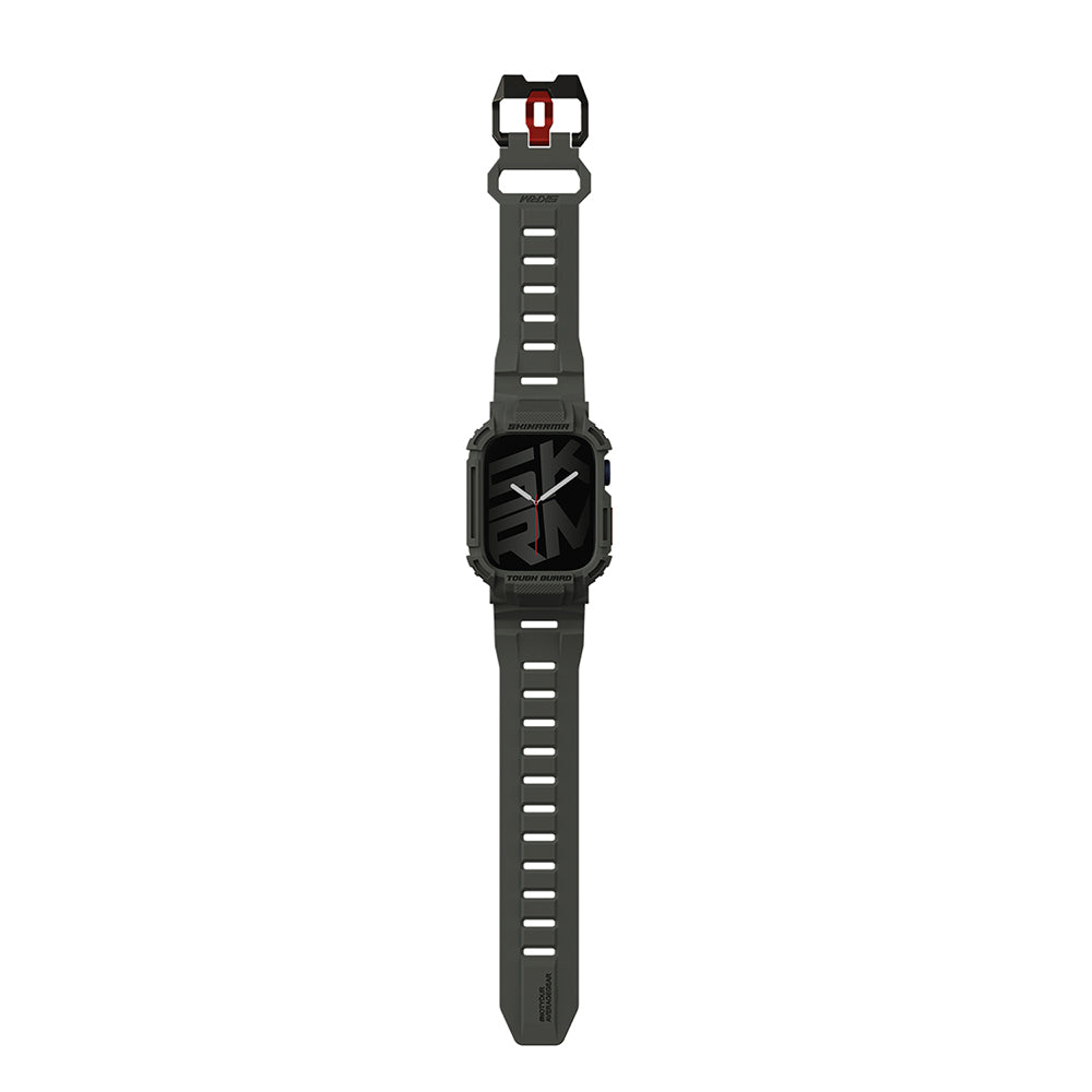 Apple Watch 44 mm Skinarma Mecha 2in1 TPU Kasa Koruyucu + Silikon Kordon Lacivert